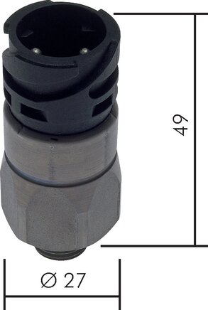 Exemplary representation: Pressure switch, bayonet coupling (IP 67), NO / NC contact